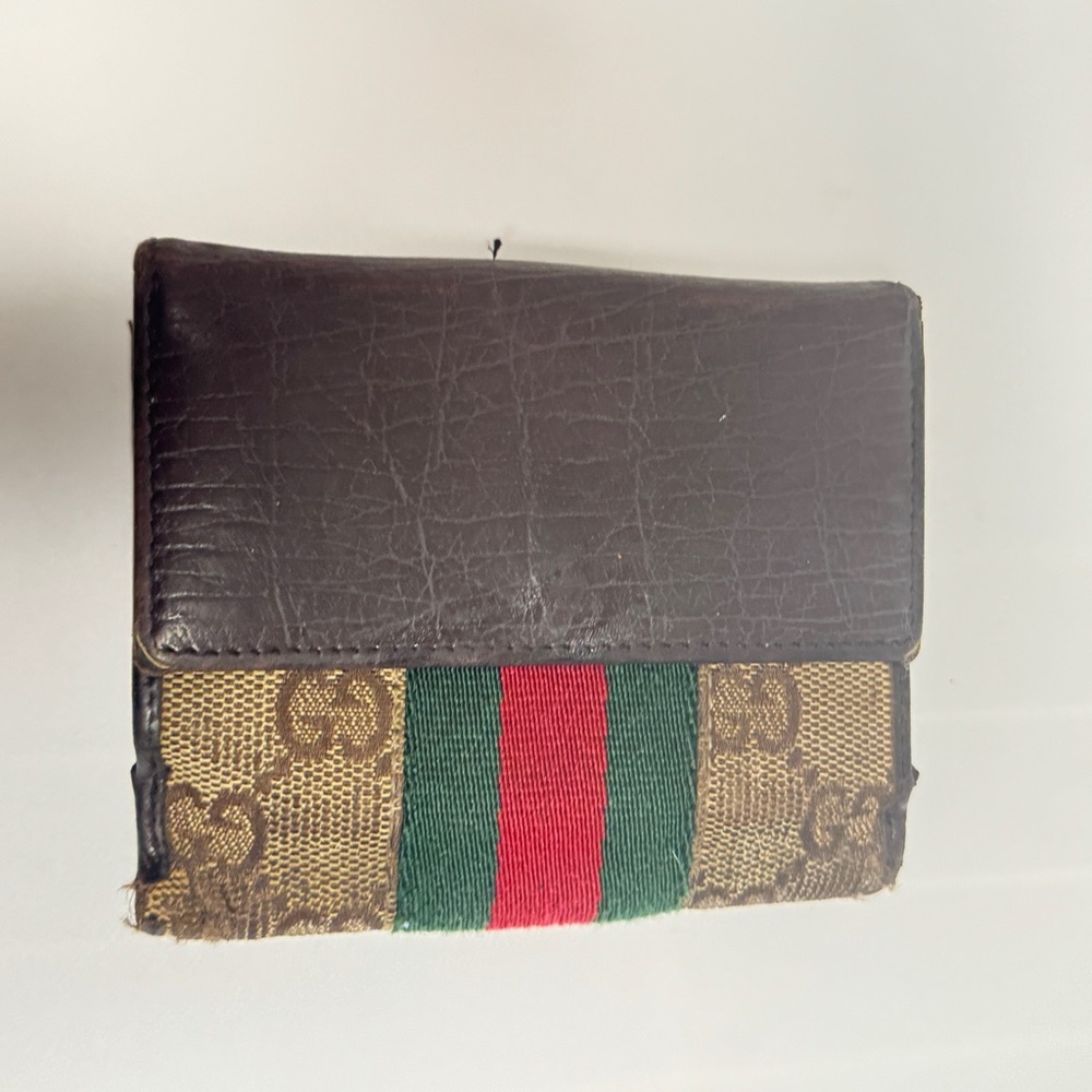 Gucci Brown and Green Monogram Wallet - Picture 11 of 11